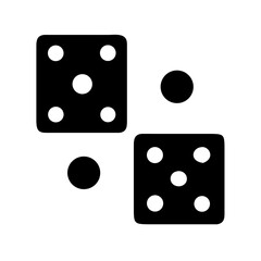 Dice game vector illustration for casino gambling and board games with flat design style icon