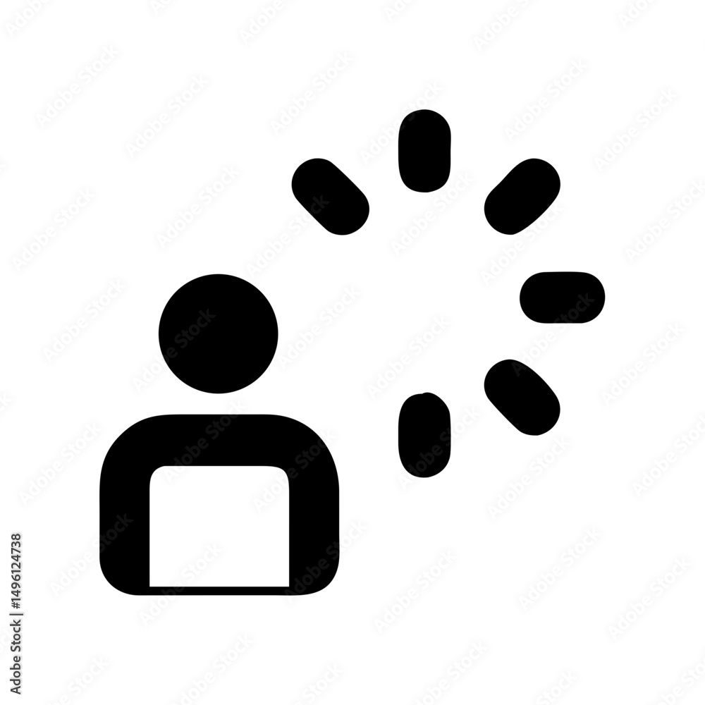 Poster User profile loading icon vector graphic design element for website and application interface design