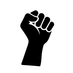 Obraz premium Download black power fist raised revolution protest vector illustration graphic design image