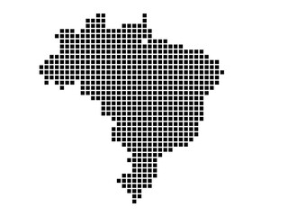 Dotted square map of Brazil Small