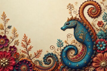 Obraz premium Subtle paisley design, muted earth tones, minimalist feel , muted, contemporary