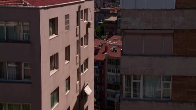 Istanbul Bosphorus among unplanned apartment buildings
