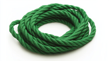 green rope isolated on white background