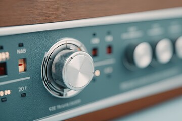 Fototapeta premium showcase close-up of retro technology with minimalistic and clean image highlighting vintage aesthetics