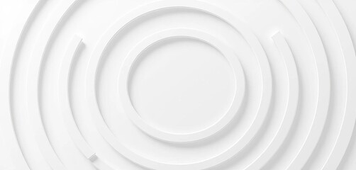 Obraz premium Minimalist white concentric circle geometric pattern Seamless vector background design, concentric, modern