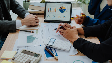 Business Team Analyzing Financial Data