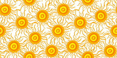 groovy white sun pattern wallpaper - vibrant summer aesthetic, bohemian folk art, abstract desert vibe, hand-drawn  texture, bright warm seamless background