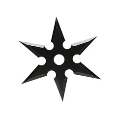 Obraz premium Black shuriken isolated on white background