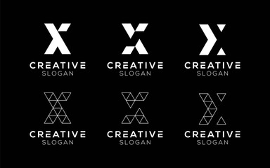 Set of Letter X logo design templates. Modern isolated Letter X symbols for brands and technology