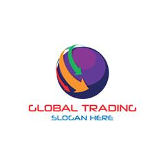 Fototapeta premium global business trading logo design vector