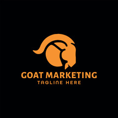 goat marketing business logo design vector