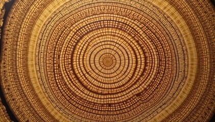 Naklejka premium Symmetrical wood grain showing natural growth rings, natural pattern, wood background