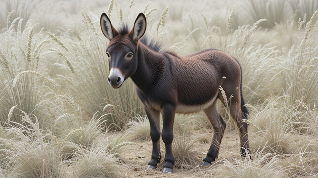The Turkmenian kulan, Equus hemionus kulan, is a rare Asian donkey