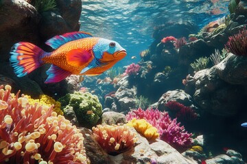 Obraz premium Vibrant Coral Reef Fish and Underwater Beauty