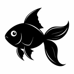 Obraz premium Bubbles fish silhouette vector illustration on white Background