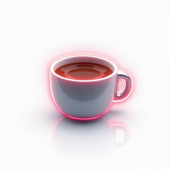 Retro-Futuristic — Coffee Cup Emoji Floating on White