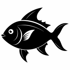 Fototapeta premium Fishy fish silhouette vector illustration on white Background