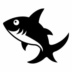 Fototapeta premium Sharknado fish silhouette vector illustration on white Background