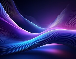 an abstract image featuring dynamic lines in purple and blue hues against a dark gradient background creating a futuristic and sleek visual