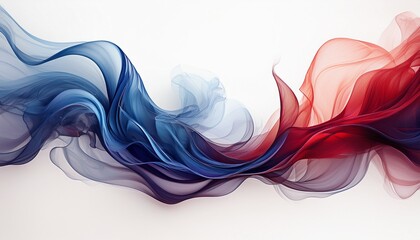 abstract spine like smoke formation in dark blue and red hues against white background