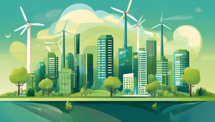 the concept of a flat eco city emphasizes the importance of clean energy sources