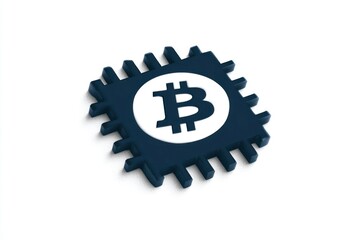Obraz premium Cryptocurrency Bitcoin Chip Microchip Digital Currency Symbol Blockchain Technology