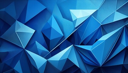 Obraz premium abstract blue geometric background banner with polygonal shapes and triangular textures creating an elegant and modern design for various applications