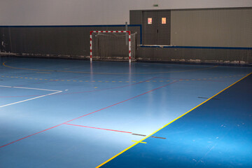 field with goal for futsal and handball practice, sports court
