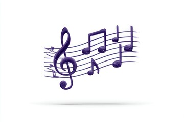 Fototapeta premium Musical Notes and Treble Clef in Purple A Vibrant Illustration for Music Lovers Composers an