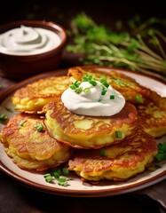 Placki ziemniaczane – Kartoffelpuffer mit Sauerrahm