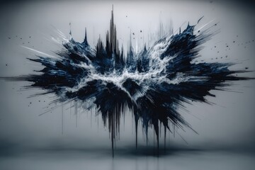 Fototapeta premium An engaging abstract piece features dramatic contrasts between black and white textures. Vivid lines and shapes evoke a sense of energy and movement, captivating viewers attention.