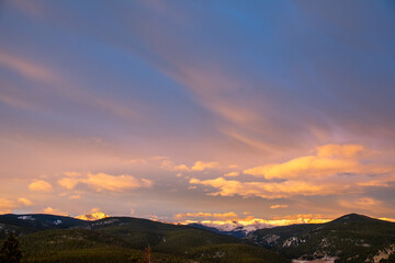 early morning light drenching the mountains Rollinsville Colorado