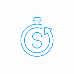 dollar sign timer icon sign vector