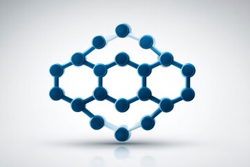 Abstract Molecular Structure in Blue Hexagonal Pattern for Science and Technology Concepts