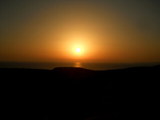 Island Sardinia. Beautiful sunset in the south of Sardinia.