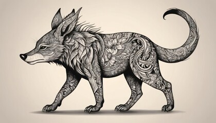 Fototapeta premium hand drawn sketch of a wild boar
