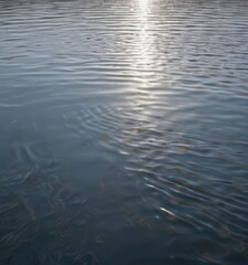 Sunlit water, gentle ripples form mesmerizing patterns on a tranquil lake surface , image, glistening, liquid