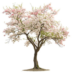Obraz premium Flowering tree in full bloom isolated on transparent background