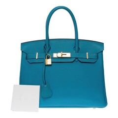 Blue Herm&egrave;s Birkin Bag, Luxury Handbag, Designer Purse
