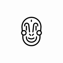 tribal mask icon sign vector