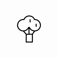 white broccoli icon sign vector