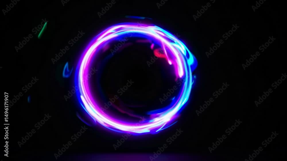 Poster light circles are morphing and changing colors, creating a mesmerizing visual effect, perfect for an
