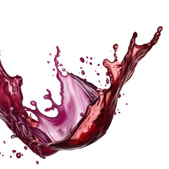 flowing velvet red wine frozen in an abstract futuristic. Elegant red liquid splash with fluid motion, isolated for creative projects.
