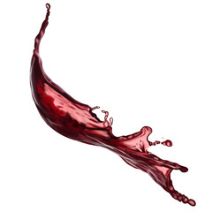 flowing velvet red wine frozen in an abstract futuristic. Elegant red liquid splash with fluid motion, isolated for creative projects.