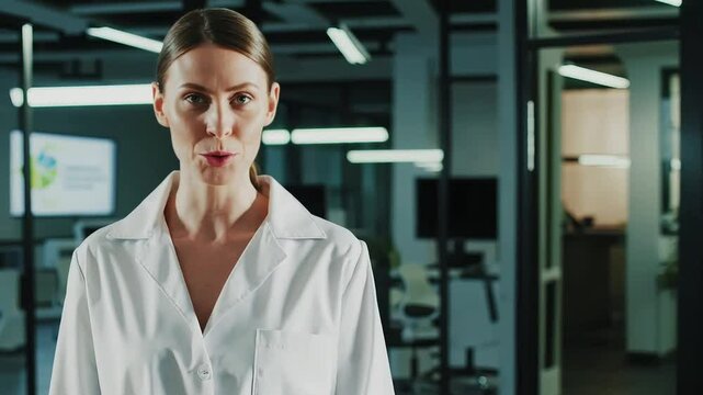 Scientist woman standing in lab