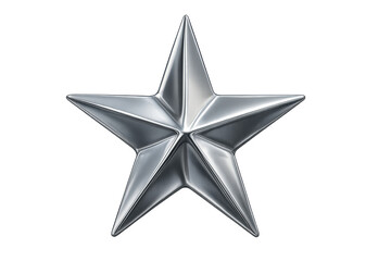 Obraz premium Polished metallic star shining brightly against a transparent background, symbolizing success, achievement, and the spirit of victory