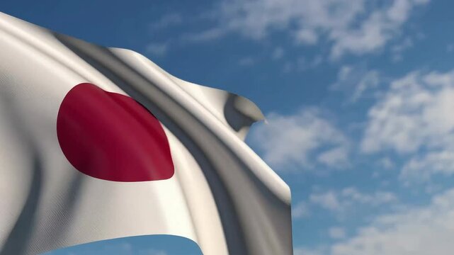 Japanese flag fluttering outdoors