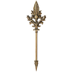 A Gilded Arrow with Gothic Crocket Spires Medieval Isolated on Transparent Background