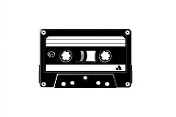 Fototapeta premium Retro Cassette Tape Illustration A Classic Audio Storage Device for Music and Sound Recording