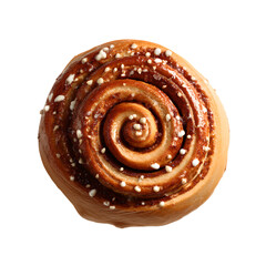 Fototapeta premium baked cinnamon roll on transparent background